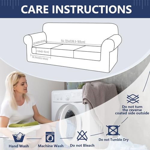 hyha Waterproof Couch Cushion Covers, Stretch Magic Sofa Covers Washable, Thick Jacquard Fabric, Waterproof Sofa Couch Cov...
