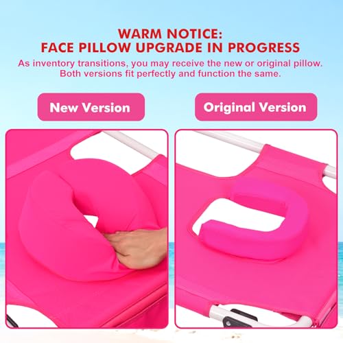 3 in 1 Women Comfort Backpack Beach Tanning Lounge Chair with Cushion Face Hole Softer Padded Adjustable Washable, Layout ...
