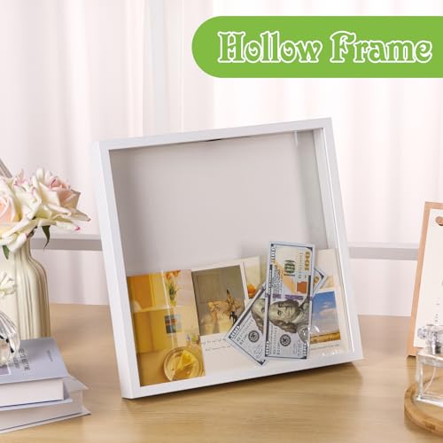 12x12 Traveler Adventure Shadow Box Frame Memory Box for Keepsakes Top Loading Shadow Keepsake Box with Slot for Concert T...