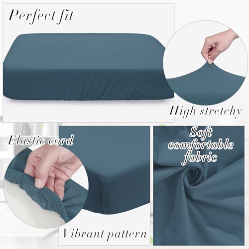 Newwiee 12 Pcs Patio Outdoor Cushion Covers Replacement Waterproof Stretch Sofa Couch Cushion Covers Washable Individual C...