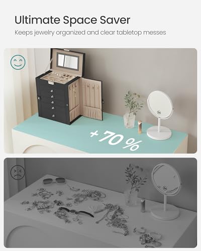 SONGMICS 6-Layer Jewelry Box Organizer with 5 Drawers, Jewelry Storage Case with Lock and Mirror, Large Storage Capacity, ...