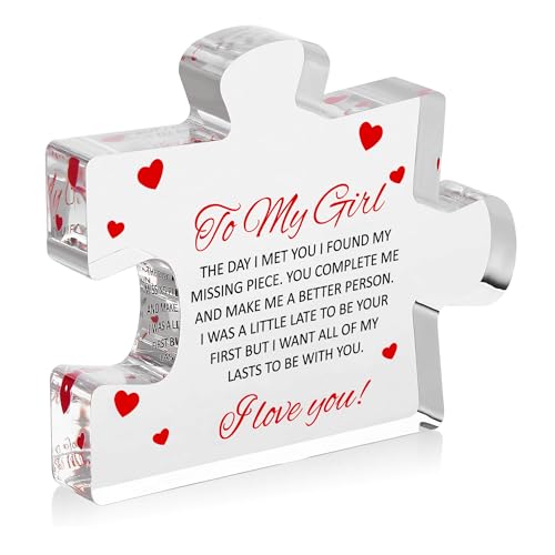 Engraved Acrylic Block Puzzle - Sentimental Gift for Her - Valentine's Day & Fiance Birthday Gift