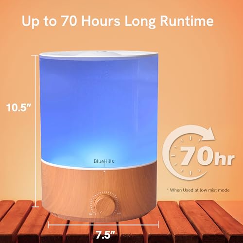BlueHills Premium 4000 ML XL Essential Oil Diffusers - 70 Hour Run Aromatherapy Diffuser & Air Humidifier Mist for Large R...