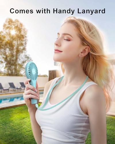 TriPole Mini Handheld Fan Battery Operated Small Personal Portable Fans Speed Adjustable USB Rechargeable Fans Cute Design...