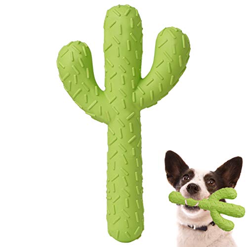 MewaJump Dog Chew Toys, Durable Rubber Dog Toys for Aggressive Chewers, Cactus Tough Toys for Training and Cleaning Teeth,...