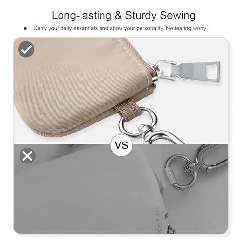 Babysun Mini Zip Around Dual Pouch Wristlet With 2 Straps Wristlet Keychain Wallet for Women Coin Purse Small Cute for Tee...