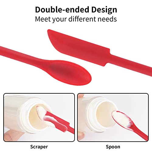 Mini Spatula Silicone Spatula Set - Cuttte 2pcs Small Makeup Scrapers for Cosmetics, Reusable Beauty Tiny Tools, Thin Jar ...