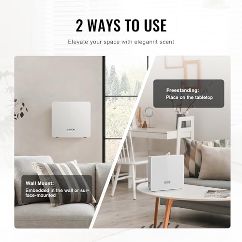 VEVOR Scent Air Machine for Home, 480ml Bluetooth Smart Essential Oil Diffuser with Cold Air Tech, Waterless Scent Diffuse...
