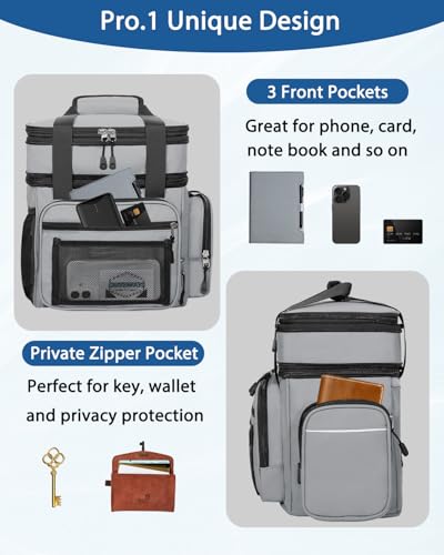 Expandable Lunch Box Cooler Bag - Insulated Heavy Duty Lunch Bag for Men Women - Large Lunchbox for Adults Work Outside Pi...