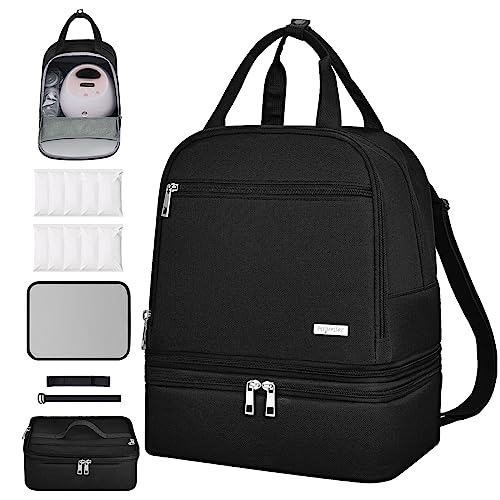 Derbiedersinn Breast Pump Bag, Compatible with Spectra Pumps, Insulated Carrying Case with Cooler for Milk Storage, Trave...