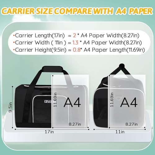 Petskd Pet Carrier 17x11x9.5 Alaska Airline Approved,Pet Travel Carrier Bag for Small Cats and Dogs, Soft Dog Carrier for ...