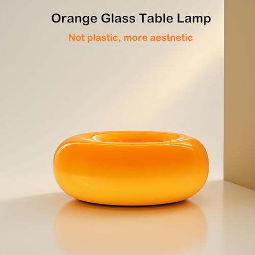 MIXL - Orange Donut Table Lamp,Dount Light Lamp Ambient Lighitng,Aesthetic Touch Table Lamps,Modern Cute Desk Lamps for Li...