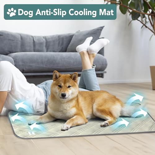 PetAmi Waterproof Cooling Mat for Dog, Premium Pet Cooling Blanket for Bed Crate, Anti Slip Indoor Dog Cool Pad for Sleepi...