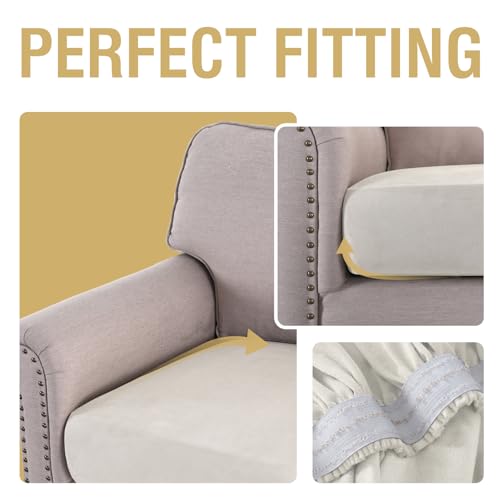 H.VERSAILTEX Individual Cushion Covers Stretch Couch Covers Soft Suede Sofa Cushion Covers Washable Cover for Sectional So...