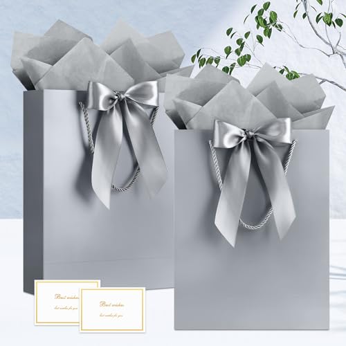 YoungTree Medium Mothers Day Gift Bag with Ribbon and Greeting Card 2 Tissue Papers, Mothers Day Bags, Paper Birthday Gift...