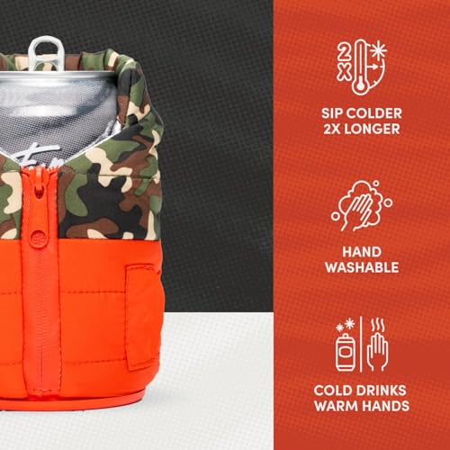 Puffin The Puffy Vest Insulated Can Cooler Sleeve 12oz & 16oz Tall Can - Non Slip Base, Beer Soda Drink Jacket for Cold or...