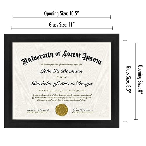 Americanflat 8.5x11 Diploma Frame with Shatter-Resistant Glass - Document Frames with Engineered Wood - Legacy Collection...