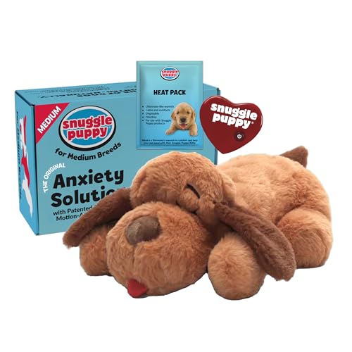 Snuggle Puppy Original Heartbeat Puppy Toy with Real-Feel Pulse & Heat Pack, Calming Sleep Aid for Puppy Anxiety, Crate Tr...