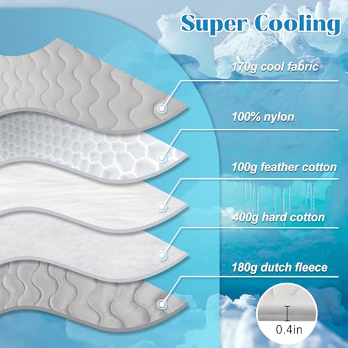 Dog Cooling Mat for Extra Large Dogs & Cats, Q-MAX>0.4 Breathable Cooling Crate Pad Indoor for Pet with Chill Cool Fiber, ...