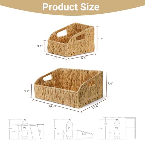 Stylave Pantry Baskets and Organizers, Large Wicker Baskets for Shelves, Handwoven Labeled Storage Basket for Organizing w...