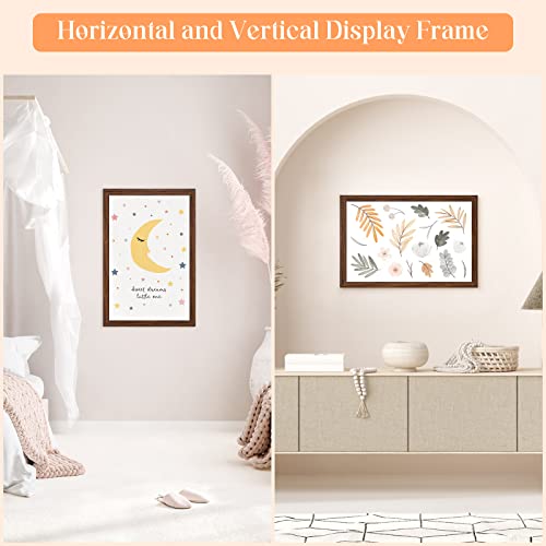12x18 Wood Frame Brown, Rustic Natural Wooden 18x12in Poster Picture Frame, Distressed 12 x 18inch Woodgrain Gallery Photo...