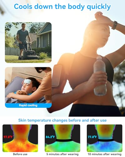 Neck Cooling Tube Wraps Ice Ring Neck Cooler Personal Ice Pack Wrap for Hot Weather Gel Reusable Wearable Gel Cooling for ...