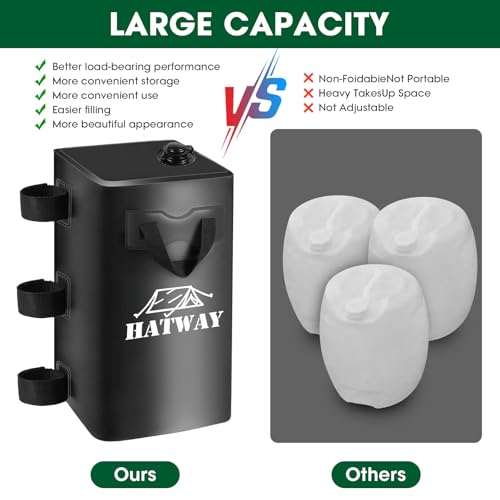 Hatway Canopy Weights,176 LBS Water Bag Set of 4 Leg Weights for Pop Up Canopy,Gazebo,Canopies,Tent-4 * 20L-Black