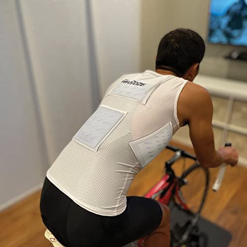 veloToze - Men's Cooling Cycling Vest, 4 reusable cooling packs included, keep cool while riding indoors and outdoors - WHITE