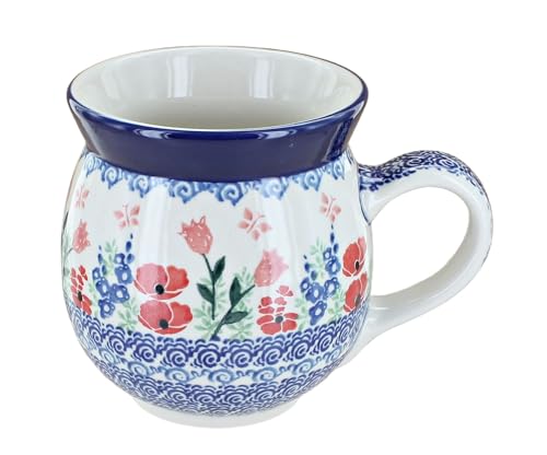 Blue Rose Polish Pottery Dreaming of Poppies Bubble Mug