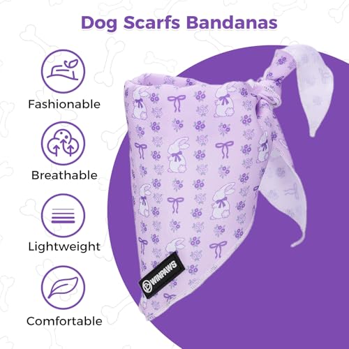 Dog Harness and Leash Collar Set with Dog Poop Bag Holder and Bandanas, Escape Proof Adjustable Puppy Cat Vest with Soft M...