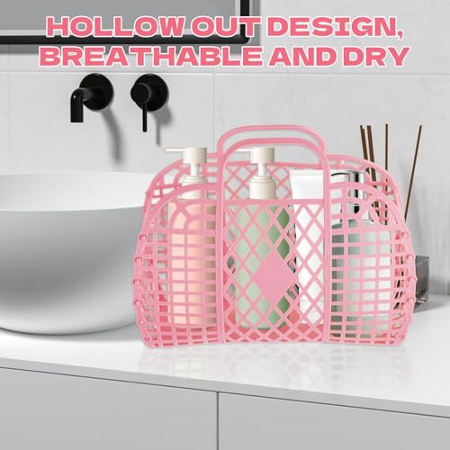 Rainmae 10 Pcs Jelly Purse Jelly Basket Beach Bags, Reusable Tote Beach Handbags, Plastic Beach Basket for Women Girls