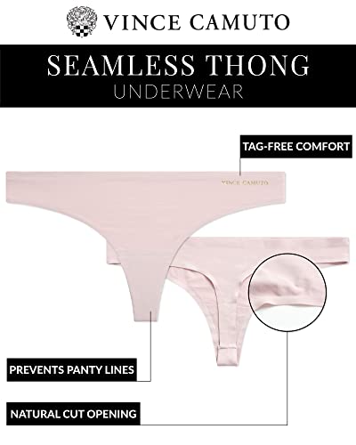 Vince Camuto Women's Thong Underwear - 5 Pack/10 Pack Ultra Soft & Sexy Lingerie - Breathable Panties for Women, Size X-La...