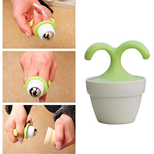 VUFVOID 2PCS Handheld Body Massager Mini Potted Plant Shaped Roller Ball Bead Relaxation Neck Foot Face Pot Desk Decor Mas...