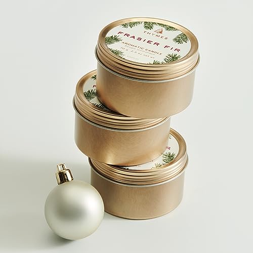 Thymes Travel Tin Holiday Candles - Scented Candles for Home Decor - Winter Scents - Luxury Home Fragrance Gifts for Women...