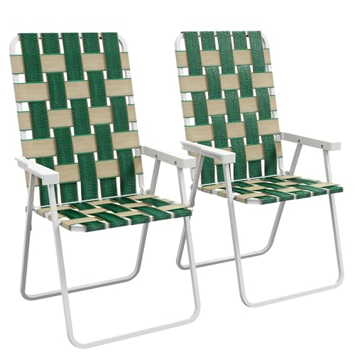 Outsunny Set of 2 Patio Folding Chairs, Classic Outdoor Camping Chairs, Portable Lawn Chair Set for Camping, Garden, Pool,...