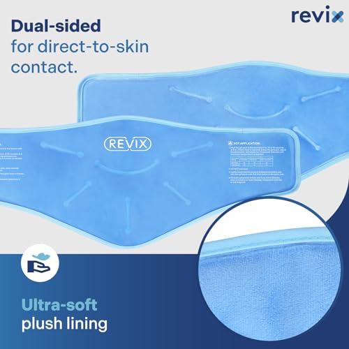 REVIX Neck Ice Pack Wrap – Reusable Hot Cold Gel Pack for Neck and Shoulder, Large Flexible Design with Soft Plush Lining,...