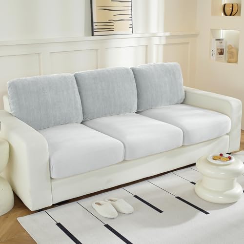 WEYOND Large Backrest Cushion Covers Super Stretch Backrest Covers for 3 Cushion Couch Sofa, Couch Back Cushion Covers Fea...