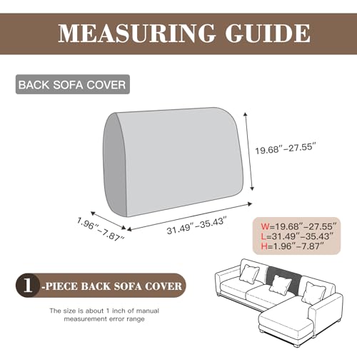 Eertop Couch Cushion Covers for Sectional Sofa, Wear Resistant Stretch Sofa Slipcovers for Sofa Universal Cushion Protecto...