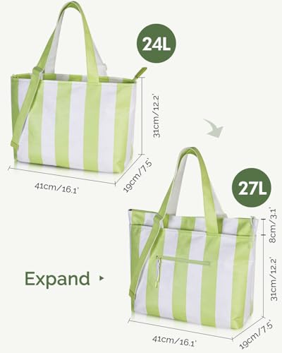HOMESPON Large Waterproof Beach Bag for Women Pool Bags with Wet Compartment Lightweight Tote for Work Travel Weekends