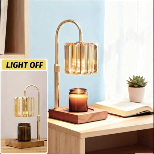 Yuichoy Candle Warmer Lamp with Timer, Dimmable Electric Candles Wamer Adjustable Height, Gifts for Women Mom, Glass Moder...