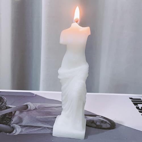 NatureMan 2 Pcs Venus Statue Scented Candle, Aroma Soy Wax Decorative Candle for Table Photo Prop Birthday Gift, for Medit...