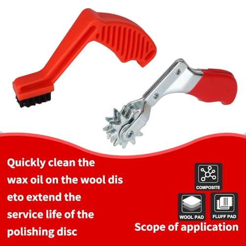 Lxngyi Wool Buffing Pad and Polishing Pad Cleaner Tool Set, Polishing Spur Tool Set, Foam Buffing Pad Conditioning Brush, ...