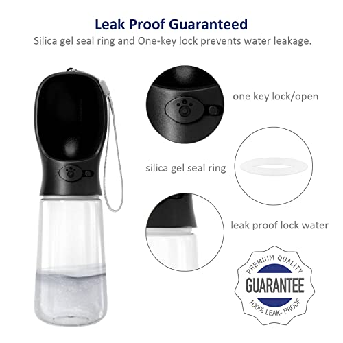 WePet Portable Dog Water Bottle with Food Container, 19 OZ + 6 OZ, Leak Proof Puppy Water Dispenser with Drinking Feeder f...