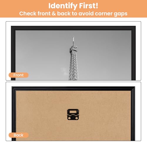 upsimples 12x16 Picture Frame Black 3 Pack, Scratch-Proof Poster Frames 12 x 16 for Photo Gallery - Slide-In Strips, Horiz...