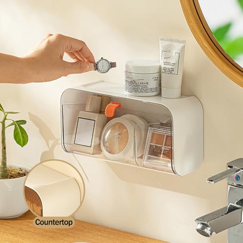 MORNITE Pad Holder for Bathroom,Sanitary Napkins Organizer,Feminine Tampons Storage Day Overnight Cotton Pad Holder, White