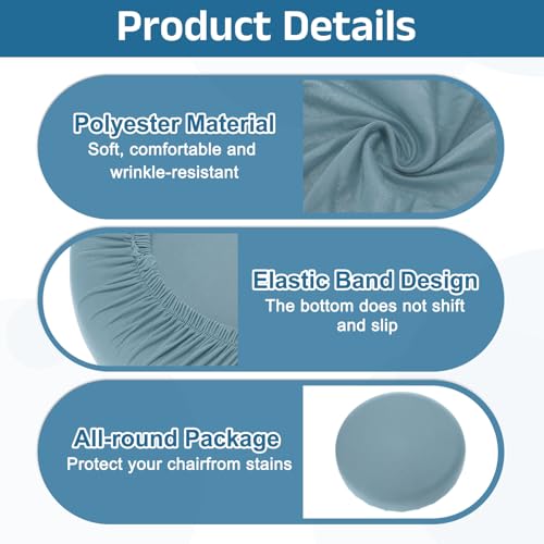 uxcell 2 Pack Stool Covers Round, 11-14 Inch Bar Stool Covers Washable Dustproof Slipcover Seat Cushion with Elastic for B...