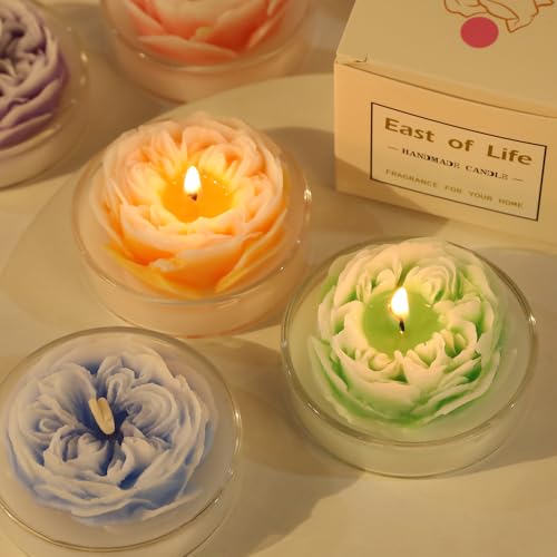 Naimo 3 Pack Flower Candles Soy Wax Scented Candle Aromatherapy Home Decor Wedding Birthday Anniversary Decorative Candle ...
