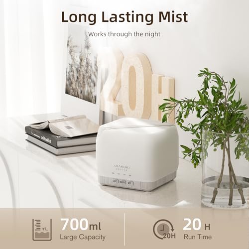 ASAKUKI Essential Oil Diffuser for Home, Large 700 ml Humidifier with Automatic Shut-Off, Quiet Aromatherapy Diffuser with...