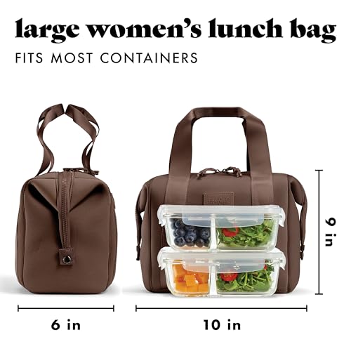 Fit & Fresh Remi Lunch Bag for Women Work – Neoprene Lunch Tote with Containers & Ice Pack, Reusable Meal Prep Lunch Box, ...