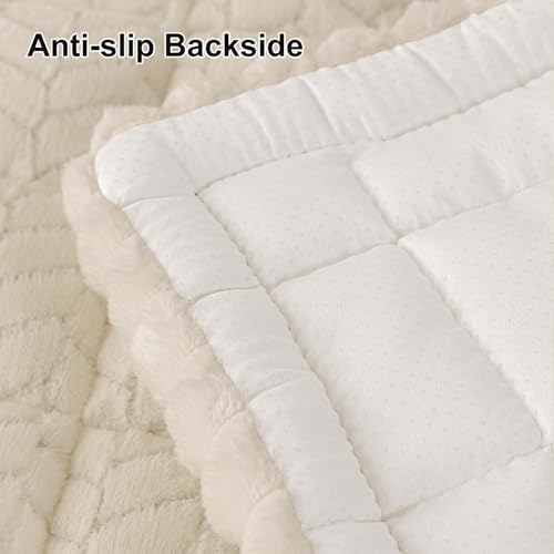 Smiry Non Slip Couch Covers for Dogs, Fuzzy Pet Couch Covers for 2-3 Cushion Sofa Pet Friendly, Soft Sofa Slipcovers Cushi...